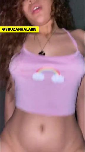 Curvy teen Chloe shows off her tattoo in a solo scene