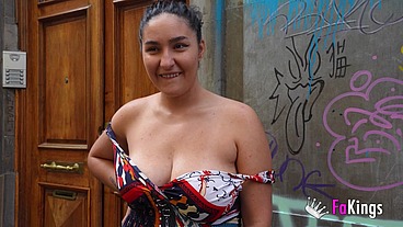 Curvy Gigi Lust seduces random guys at the street and bangs one of 'em for us!!