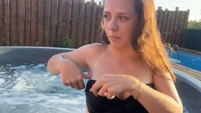 Sun bath and smoking in jacuzzi