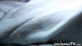 Japanese stunner has her panties removed while relaxing