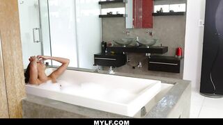 MYLF - Naughty MILF Sommer Love Gives Her Step Son A Handjob In The Bathtub