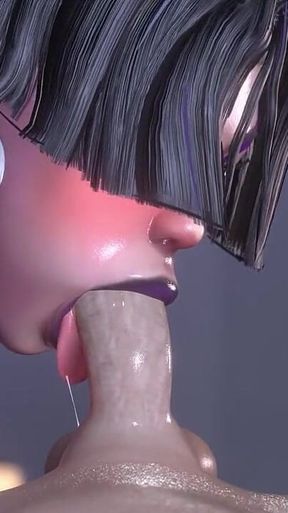 [marvel Rivals] Psylocke Sloppy Blowjob 3D Animation