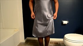 crossdresser sissy cock satin lingerie