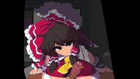 La puta de Touhou te hace una paja con las tetas (Sin sonido)