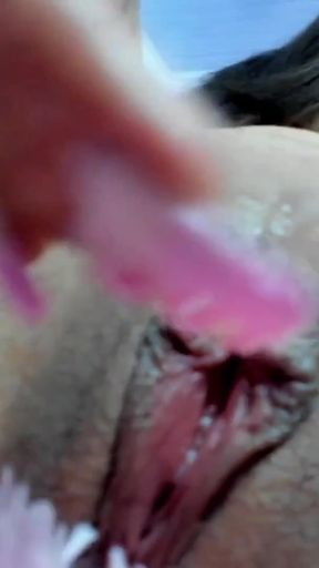 Thrilling moment from &quot;Squirt goddess Salome Colucci stimulates her wet and throbbing pussy while on a group video call&quot;