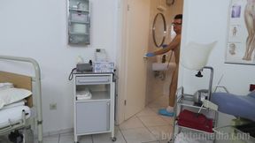 Dirty brunette likes to suck and fuck doctors cock