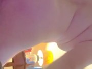 Chubby bi guy has fun bouncing on vibrator pt 1