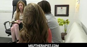Stepson's Wild Encounter with His Tempting Stepmom and a Surprising Therapist!