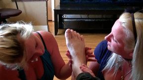 Blondes in foot slavery, part 2