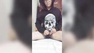 Femboy makes himself stiff