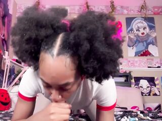 KhloeSweet pretends to catch her crush masturbating in her room and offers to help and things get he