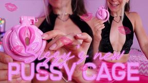Sissy's new pussy-shaped cage - Sissy feminization