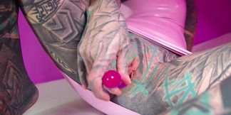 Inked Girl Self-Assfucking - Raw Anal Masturbation