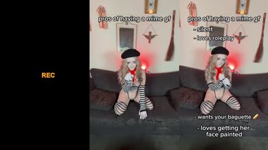 My mime gf gets her tight holes wrecked by a hulking clown