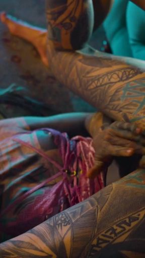 Tattooed Girl Got Caught Fucking Herself with a Big Toy, ANAL, BJ, Cumshot   Clip 1