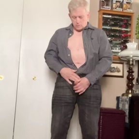 Daddy masturbating standing up