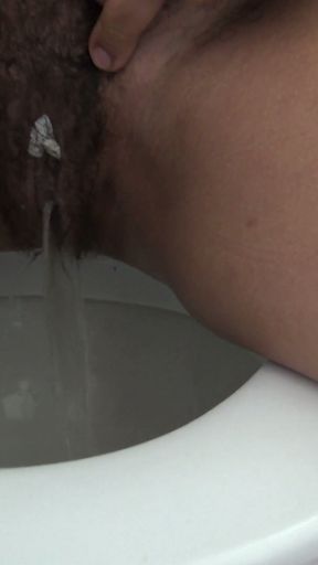 perverted stepson begged me to see me piss from my hairy pussy   Clip 1