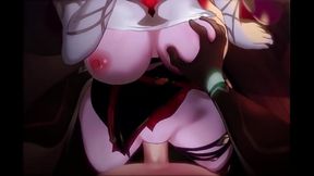 Rosaria from genshin impact gets fucked
