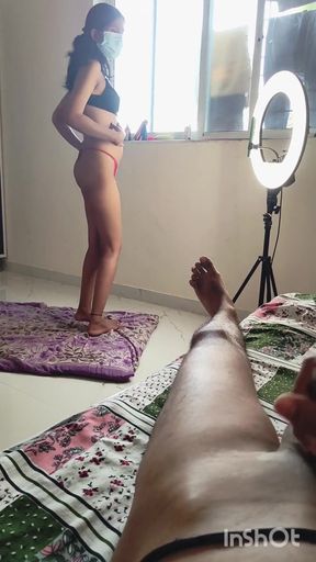 Sexy Bhabhi Shivani Doing Live and Husband Masturbation.