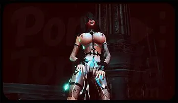 Seductive Busty Nun in Veil and Latex Outfit Dances Provocatively in Cathedral