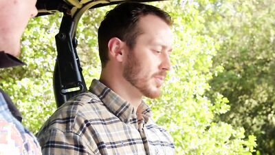 Horny gay chap gets fucked hard out in the open