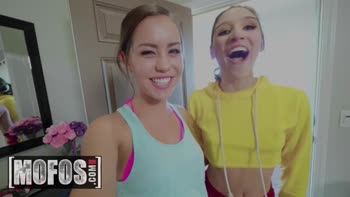 Abella Danger & Alina Lopez: Flexible Brunettes in Steamy Gym Lesbians