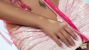 Busty Blonde Beauty Strips Seductively As His Massive Stick Prepares to Plow Her Tush