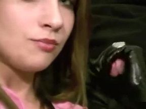 teasing with latex gloves