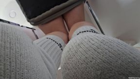 Unaware Giantess Working on Laptop in Socks Pt 15