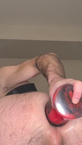 Emotional moment from "Testing my new huge shell dildo - Anal dildo, fisting, gaping and farting"