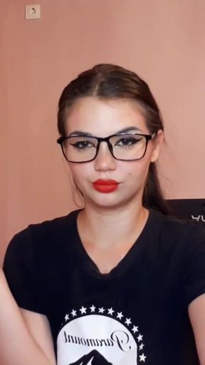 Jaw-dropping moment from &quot;Sensual brunette smoking and wearing geek glasses&quot;