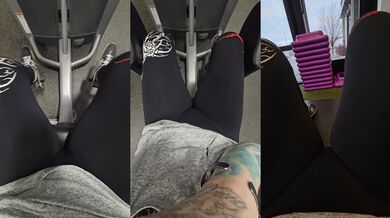 Working out with Cameltoe at the Gym in Tight Leggings