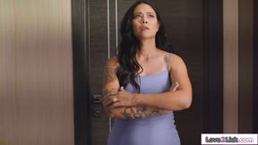 Petite busty stepdaughter facesits her mature asian stepmom