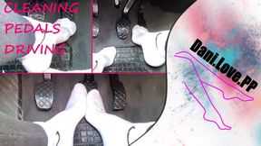 wet socks cleaning pedals while driving! | pedal pumping