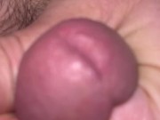 Cock play through bottom of boxer briefs