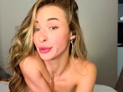 Beautiful teen brunette Jessica Sinn masturbates