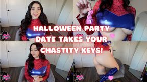 HALLOWEEN PARTY DATE TAKES YOUR CHASTITY KEYS 🔐