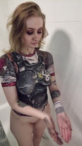 Cosplay Tiny Tina Body Paint Shower Play