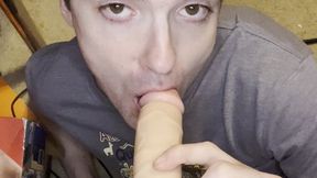 huge dildo explodes all over my cute twink face