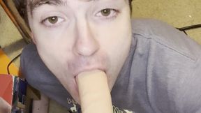 huge dildo explodes all over my cute twink face