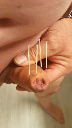 Needles through the foreskin