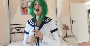 Little student begs for medical exam with a suppository