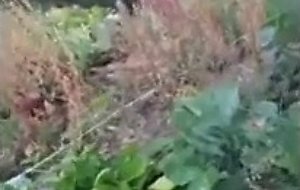 Playing in the garden and stuffing vegetables in my holes
