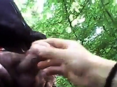 grandpa shows cock outdoor