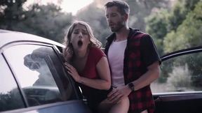 Helpful man gives comfort to frightened girl