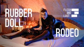 Latex Lovers Doing Oral Teasing & Pegging in Bed | RUBBER DOLL RODEO