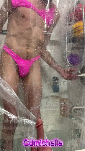Cdmichelle GREATEST VIDEO I VIDEO MADE Wearing Pink Bikini Taking A Shower then Bath Sucking &amp; Fucking Dildo