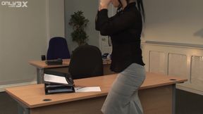 Kerry Louise bends over the bosses desk and takes it from behind