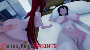 rias gremory & akeno threesome - hs dxd ntr madness 4 - watch the full movie on sheer & ptrn: fantasyking3