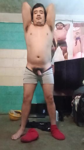 Jesus in boxer pulling his penis #126